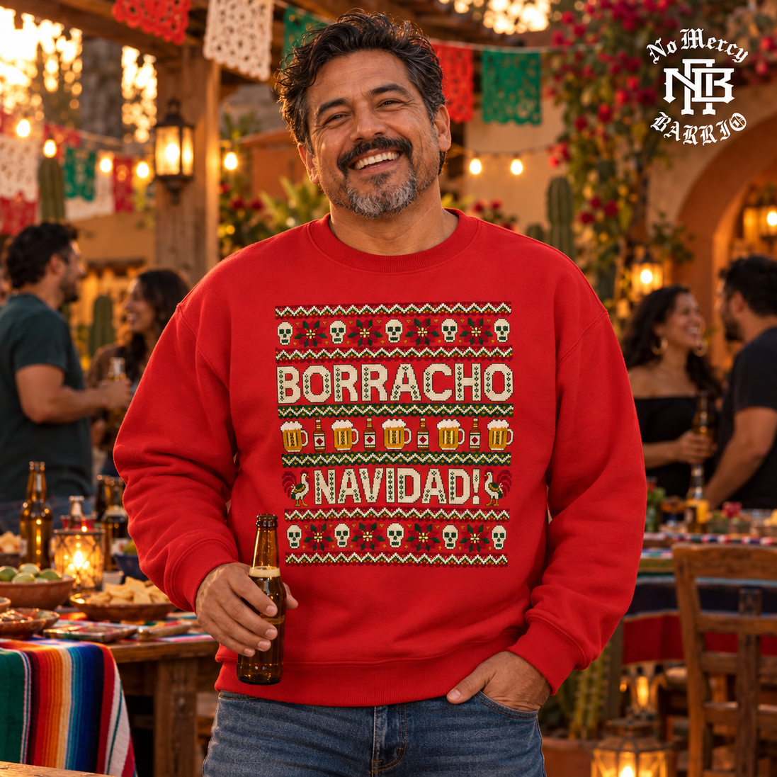Borracho Navidad Cantina Knit Sweater Red — Lifestyle creative