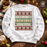 Borracho Navidad Cantina Knit Sweater White — Flatlay creative