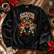 Cafecito Chisme Club Sweater Black — Flatlay creative
