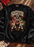 Cafecito Chisme Club Sweater Black — Flatlay creative