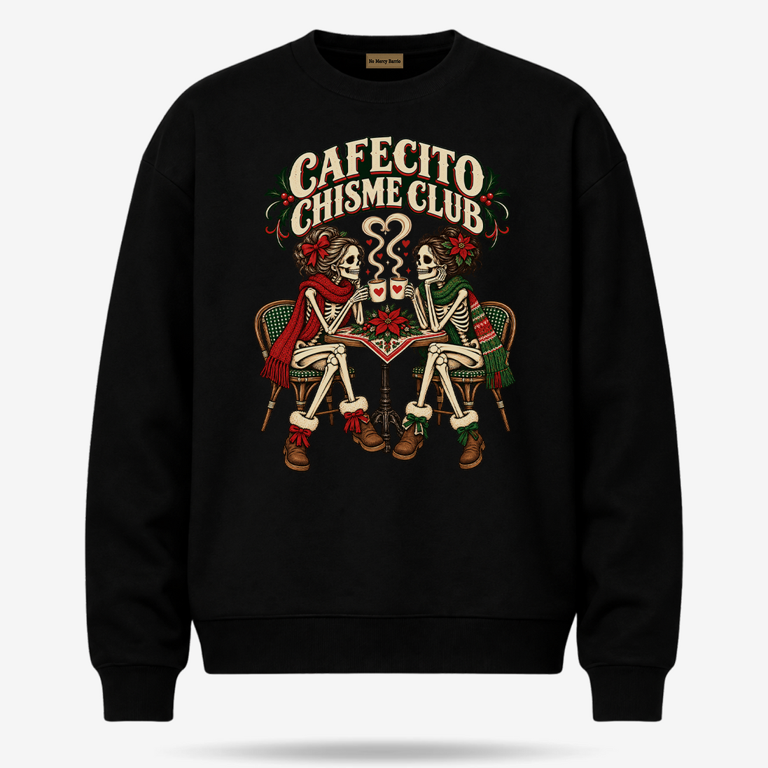 Cafecito Chisme Club Sweater Black — product mockup