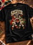 Cafecito Chisme Club T Shirt Black — Flatlay creative