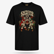 Cafecito Chisme Club T Shirt Black — product mockup