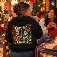 Cafecito y Chisme Flor de Navidad Hoodie Black — Lifestyle creative