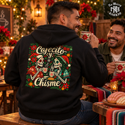 Cafecito y Chisme Flor de Navidad Hoodie BLACK — Male lifestyle creative