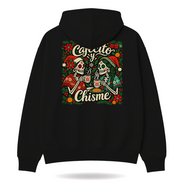 Cafecito y Chisme Flor de Navidad Hoodie Black — product mockup