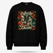 Cafecito y Chisme Flor de Navidad Sweater Black — product mockup