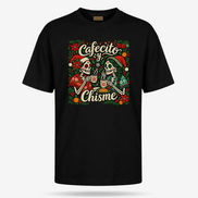 Cafecito y Chisme Flor de Navidad T Shirt Black — product mockup