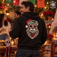 Calavera Claus Christmas Hoodie Black — Lifestyle creative
