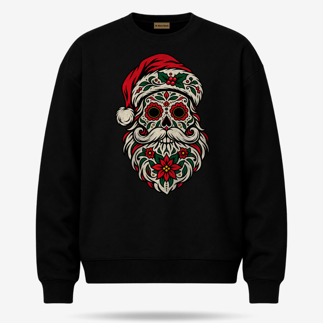 Calavera Claus Christmas Sweater Black — product mockup