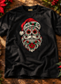 Calavera Claus Christmas T Shirt Black — Flatlay creative
