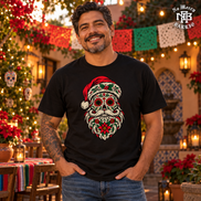 Calavera Claus Christmas T Shirt Black — Lifestyle creative