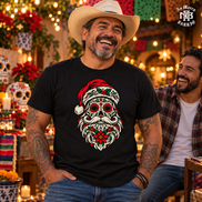 Calavera Claus Christmas T Shirt Black — Lifestyle creative