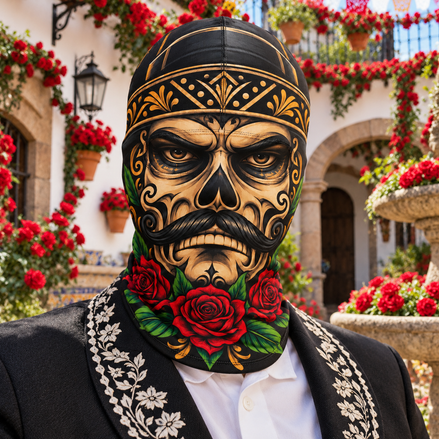 Charro de Rosas Balaclava Mask
