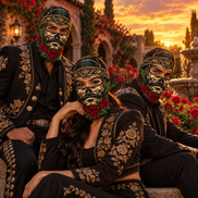 Charro de Rosas Ski Mask