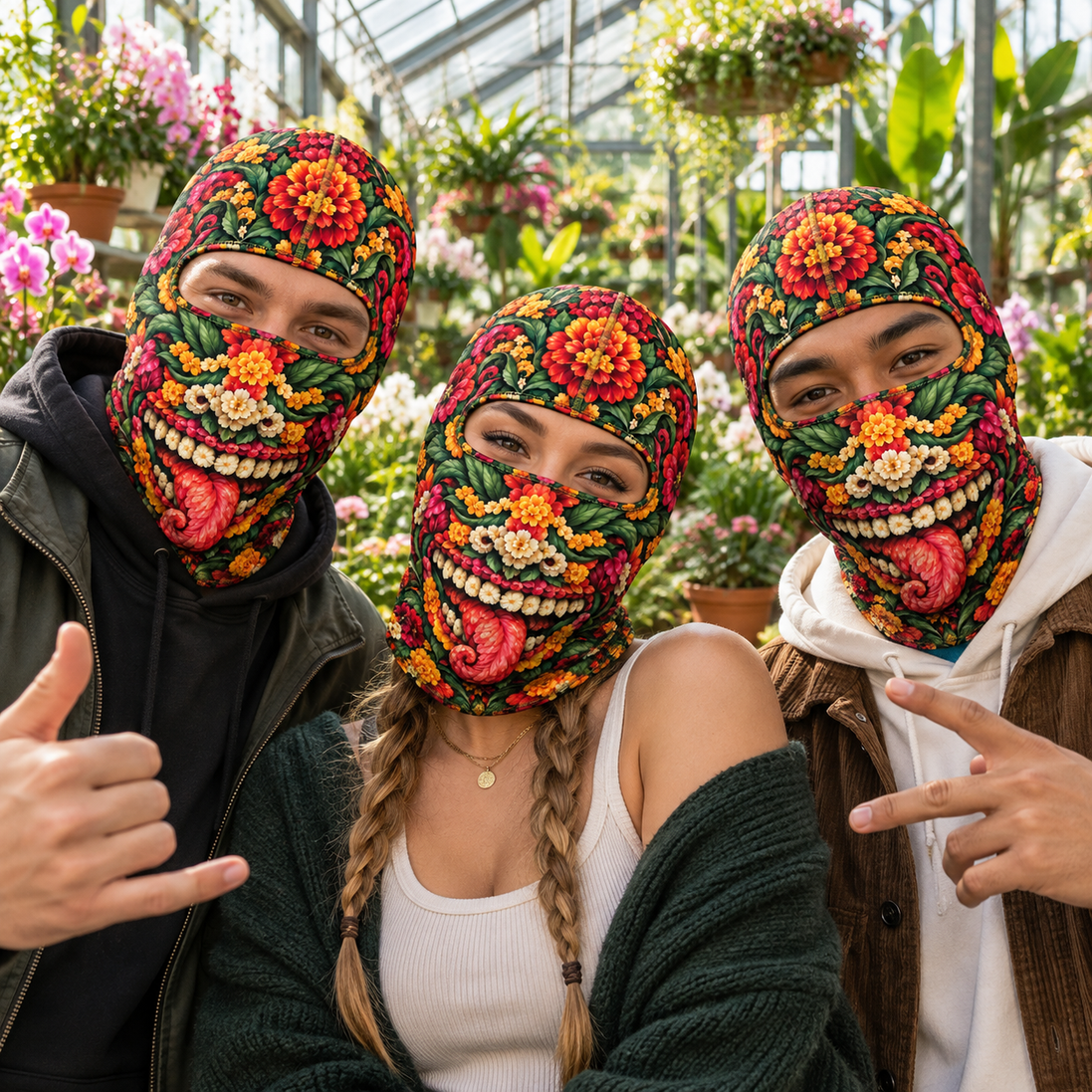 Fiera Floral Ski Mask