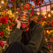 Fiera Floral Ski Mask