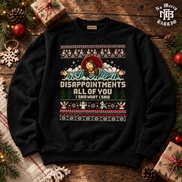 Disappointments All Of You Holy Night Knit Sweater Black — Flatlay creative