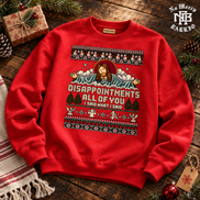 Disappointments All Of You Holy Night Knit Sweater Red — Flatlay creative