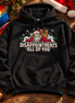 Disappointments All Of You Santa Side Eye Hoodie Black — Flatlay creative