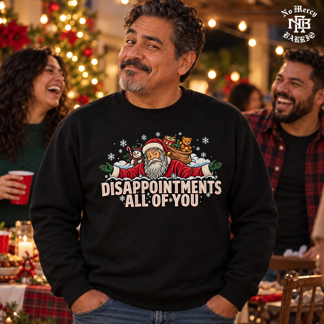 Disappointments All Of You Santa Side Eye Sweater Black — Lifestyle creative