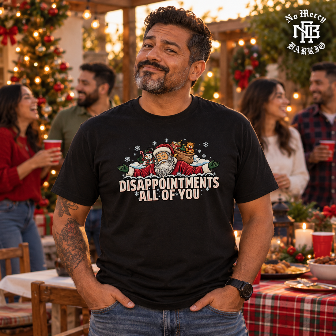 Disappointments All Of You Santa Side Eye T Shirt Black — Lifestyle creative