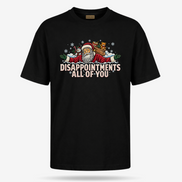Disappointments All Of You Santa Side Eye T Shirt Black — product mockup