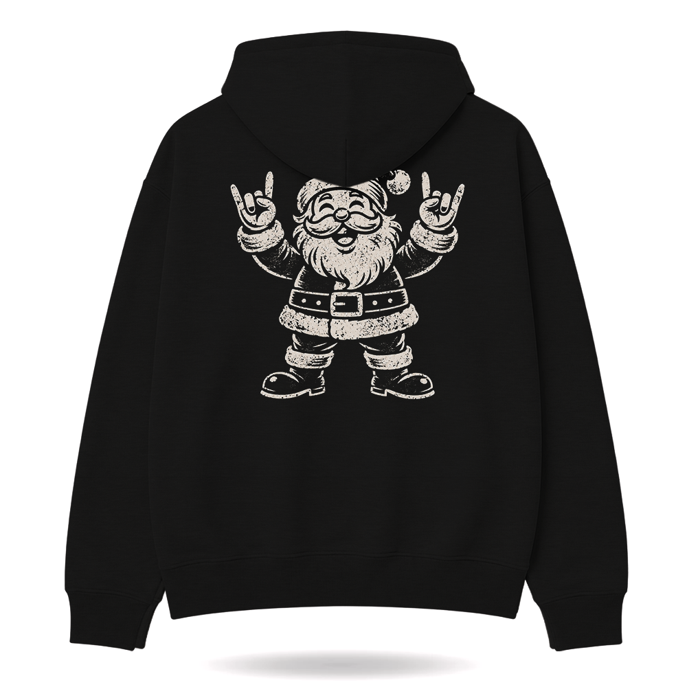 El Rockero Santa – Navidad Old School Hoodie Black — product mockup