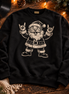 El Rockero Santa – Navidad Old School Sweater Black — Flatlay creative