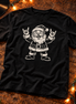 El Rockero Santa – Navidad Old School T Shirt Black — Flatlay creative