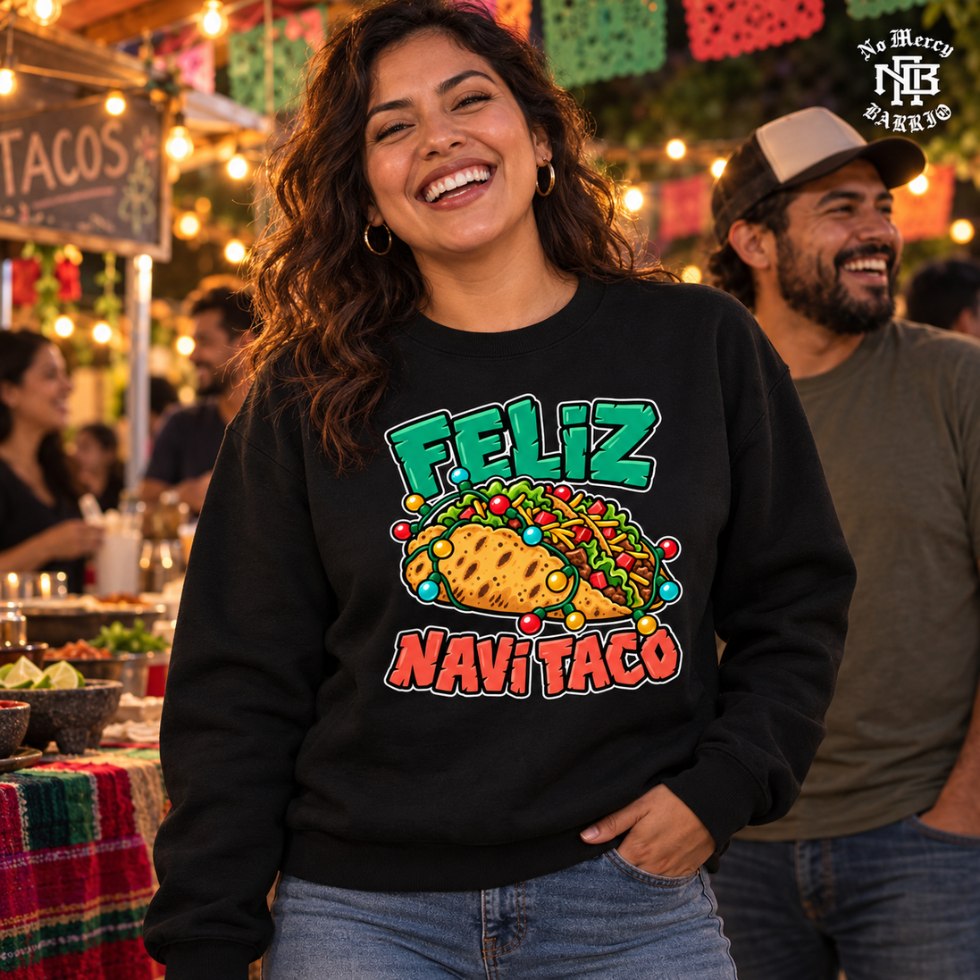Feliz Navi Taco Cantina Lights Sweater Black — Lifestyle creative