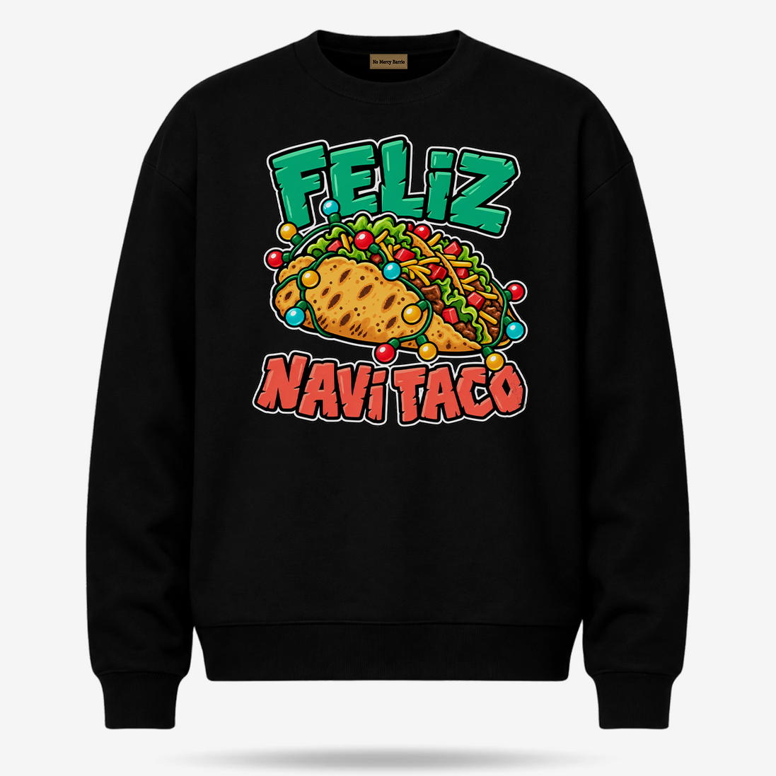 Feliz Navi Taco Cantina Lights Sweater Black — product mockup