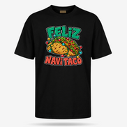 Feliz Navi Taco Cantina Lights T Shirt Black — product mockup