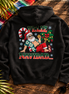 Feliz Navidad Beach Siesta Edition Hoodie Black — Flatlay creative