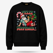 Feliz Navidad Beach Siesta Edition Sweater Black — product mockup