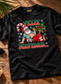 Feliz Navidad Beach Siesta Edition T Shirt Black — Flatlay creative