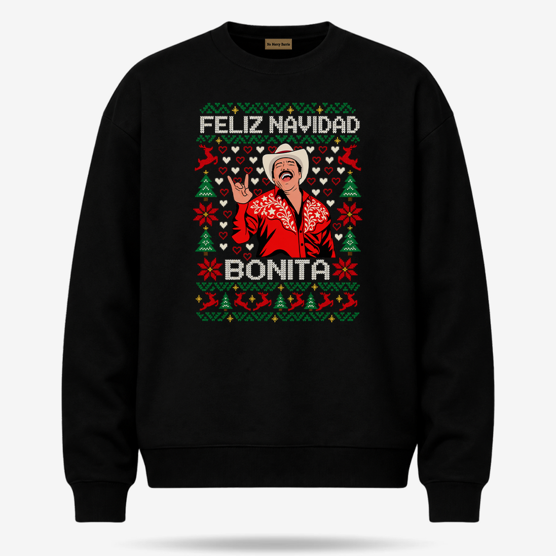 Feliz Navidad Bonita Bordado Edition Sweater Black — product mockup