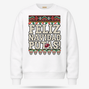 Feliz Navidad Putas Besos Knit Sweater White — product mockup