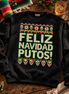 Feliz Navidad Putos Cantina Stitch Sweater Black — Flatlay creative