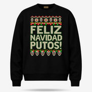 Feliz Navidad Putos Cantina Stitch Sweater Black — product mockup