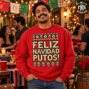 Feliz Navidad Putos Cantina Stitch Sweater Red — Lifestyle creative