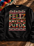 Feliz Navidad Putos Folk Knit Sweater Black — Flatlay creative