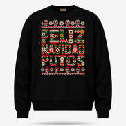 Feliz Navidad Putos Folk Knit Sweater Black — product mockup