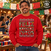 Feliz Navidad Putos Folk Knit Sweater Red — Lifestyle creative