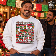 Feliz Navidad Putos Folk Knit Sweater White — Lifestyle creative