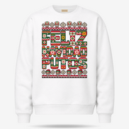 Feliz Navidad Putos Folk Knit Sweater White — product mockup