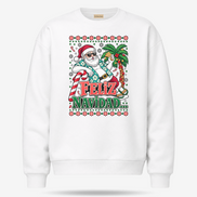 Feliz Navidad Tropical Palms Edition Sweater White — product mockup