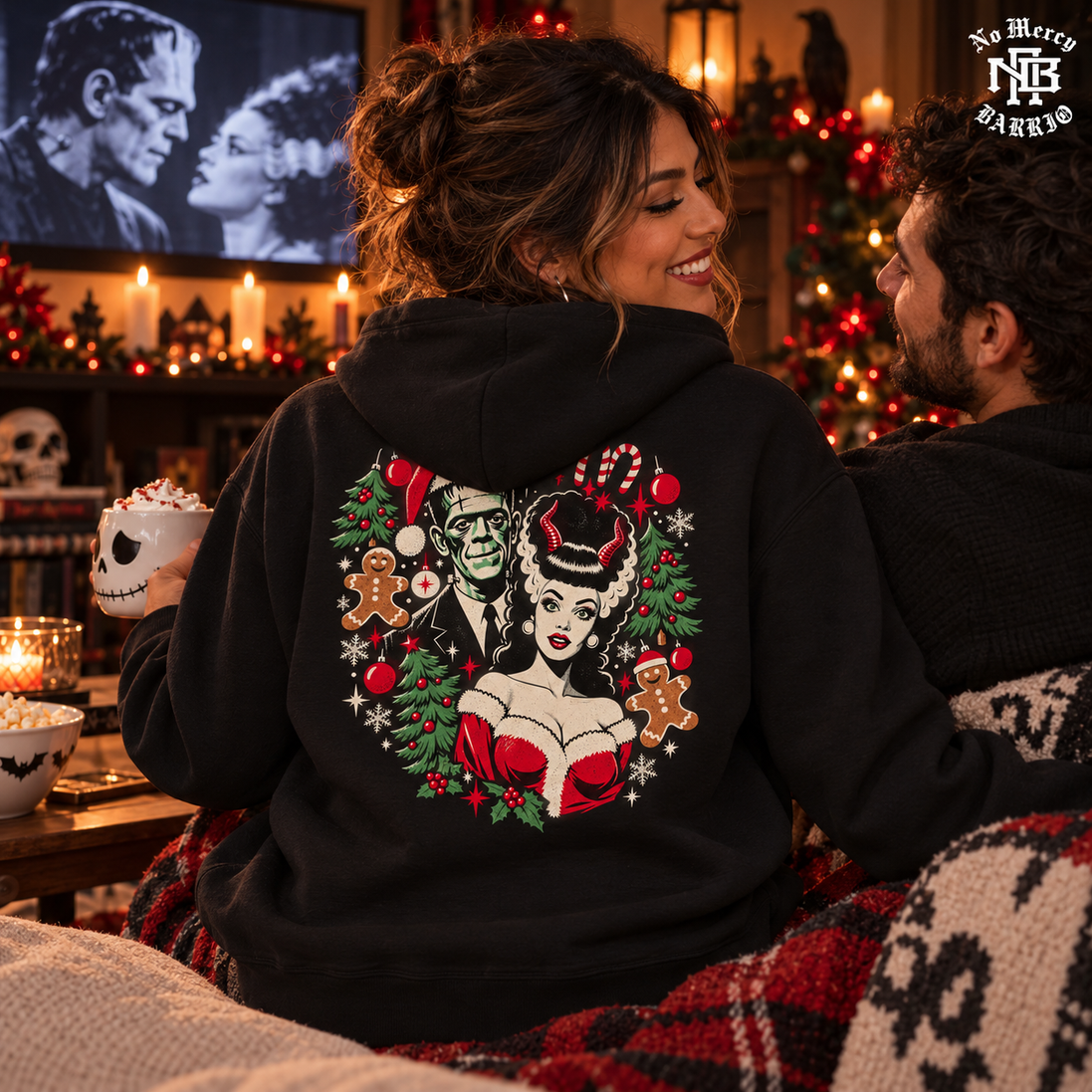 Frankie & La Novia Navidad Hoodie Black — Lifestyle creative