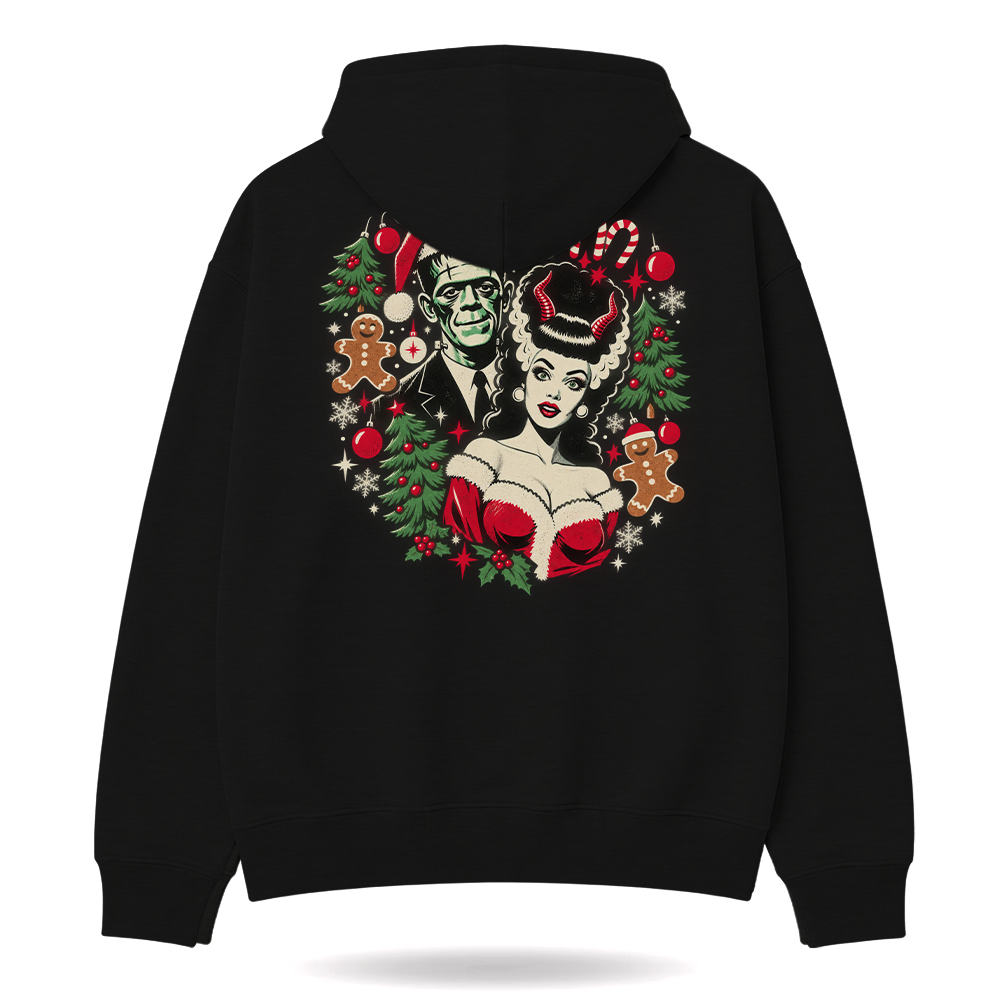 Frankie & La Novia Navidad Hoodie Black — product mockup