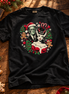 Frankie & La Novia Navidad T Shirt Black — Flatlay creative